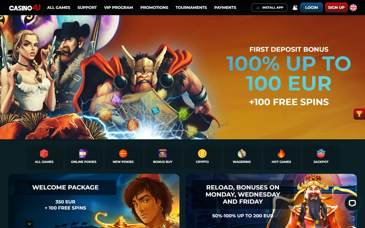 Casino4u promotions screenshot