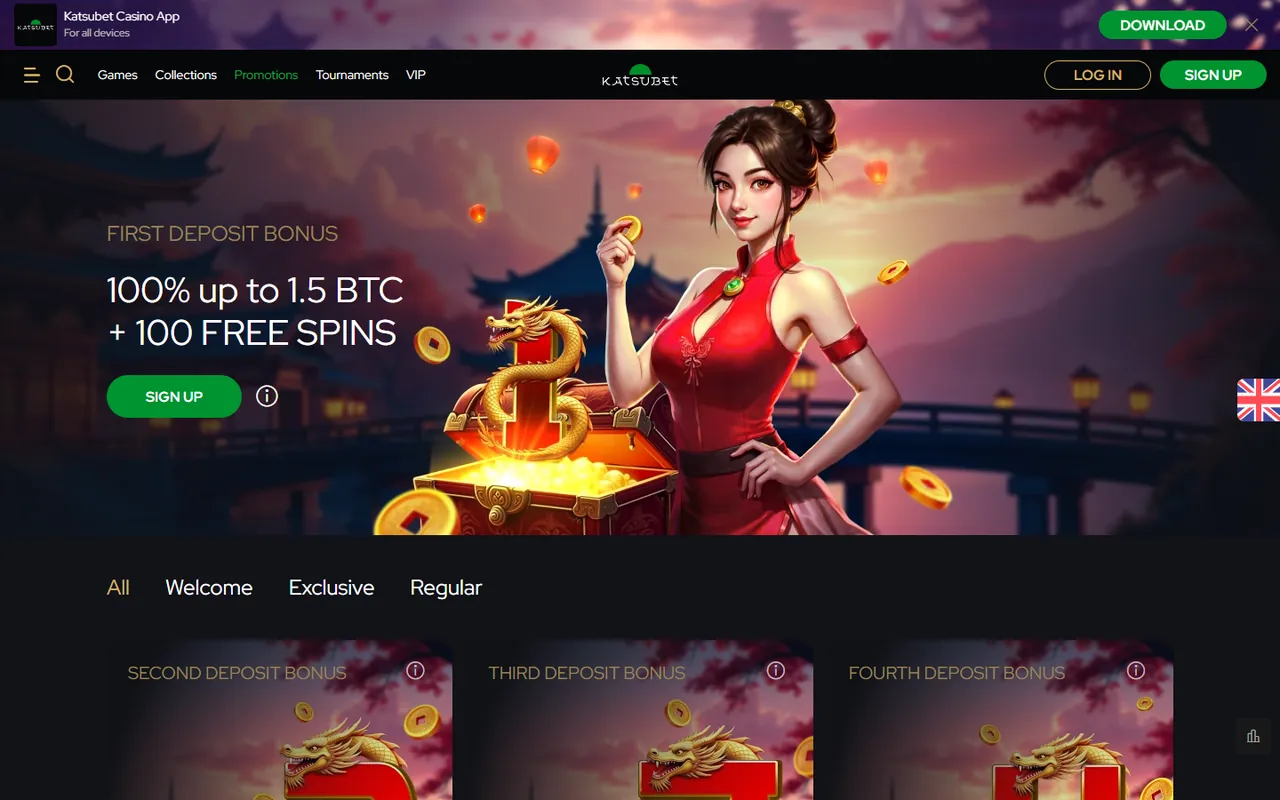KatsuBet Casino promotions screenshot